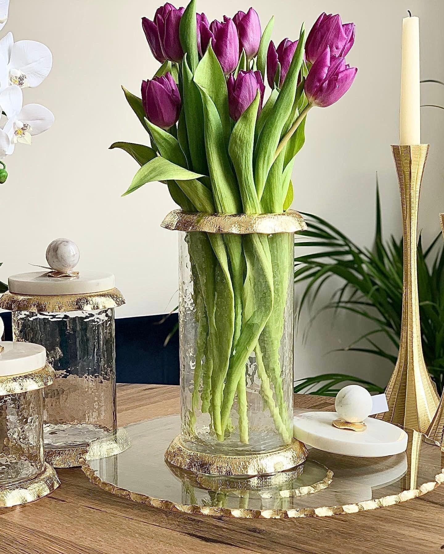 Gold Canister With Marble And Gold Wavy Edge Lid Canisters High Class Touch - Home Decor Large