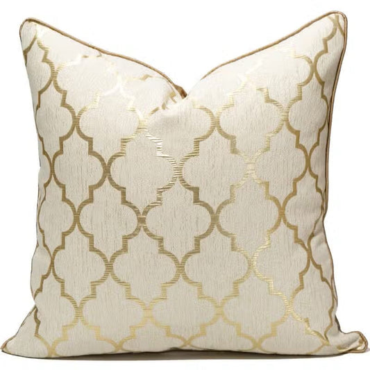 Gold Cushion Cover with Abstract Design Cushions & Pillows High Class Touch - Home Decor 