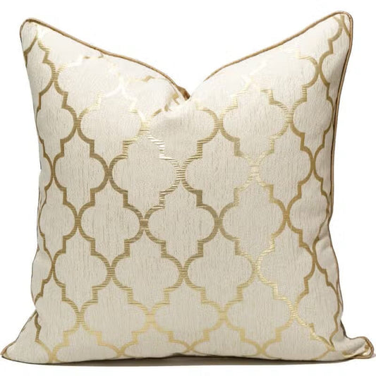 Gold Cushion Cover with Abstract Design Cushions & Pillows High Class Touch - Home Decor