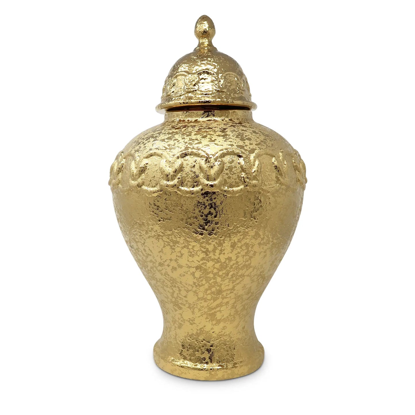Gold Ginger Jar with Gold Chain Detail GingerJar High Class Touch - Home Decor
