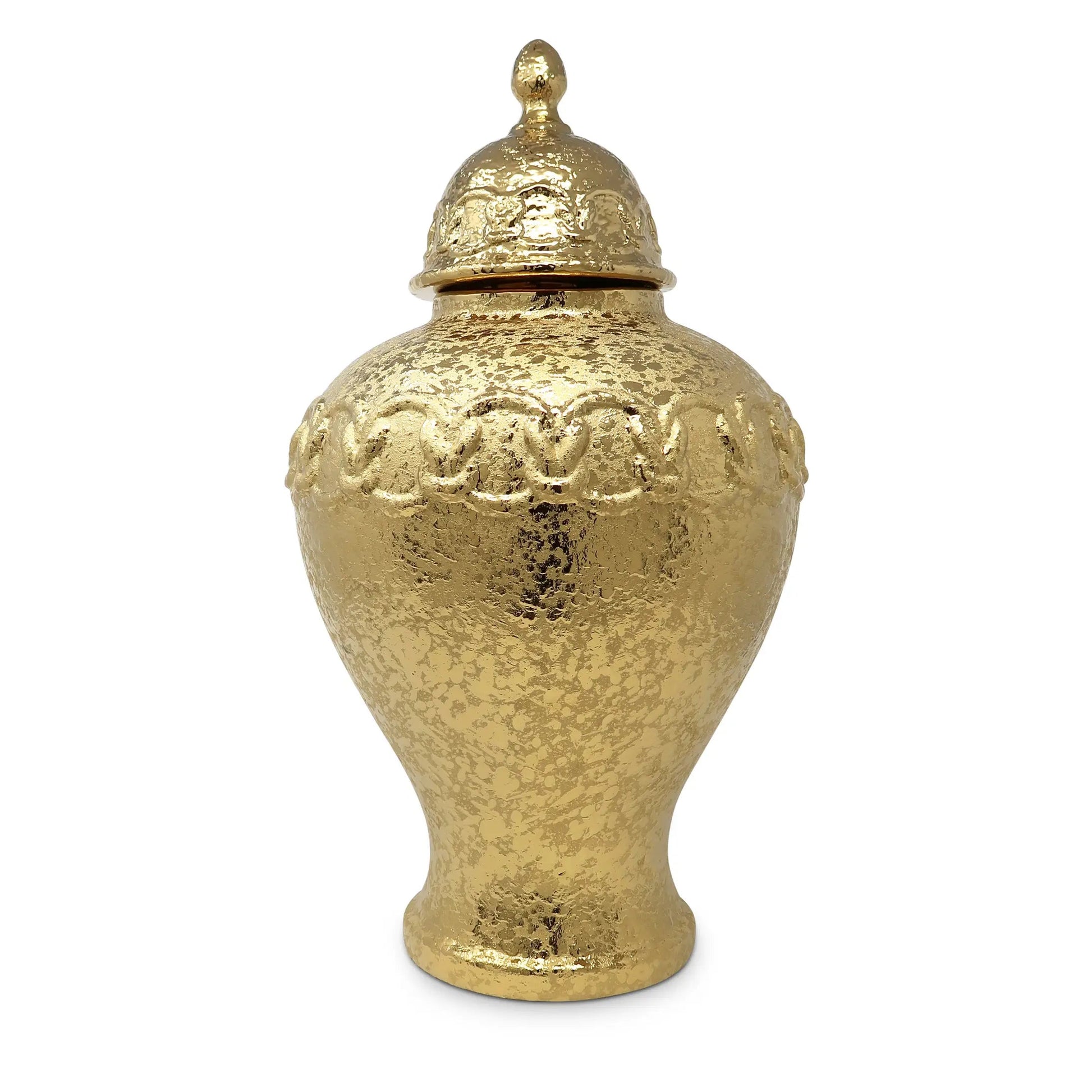 Gold Ginger Jar with Gold Chain Detail GingerJar High Class Touch - Home Decor