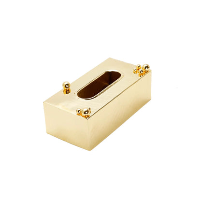 Gold Hammered Tissue Box with Ball Design Facial Tissue Holders High Class Touch - Home Decor 