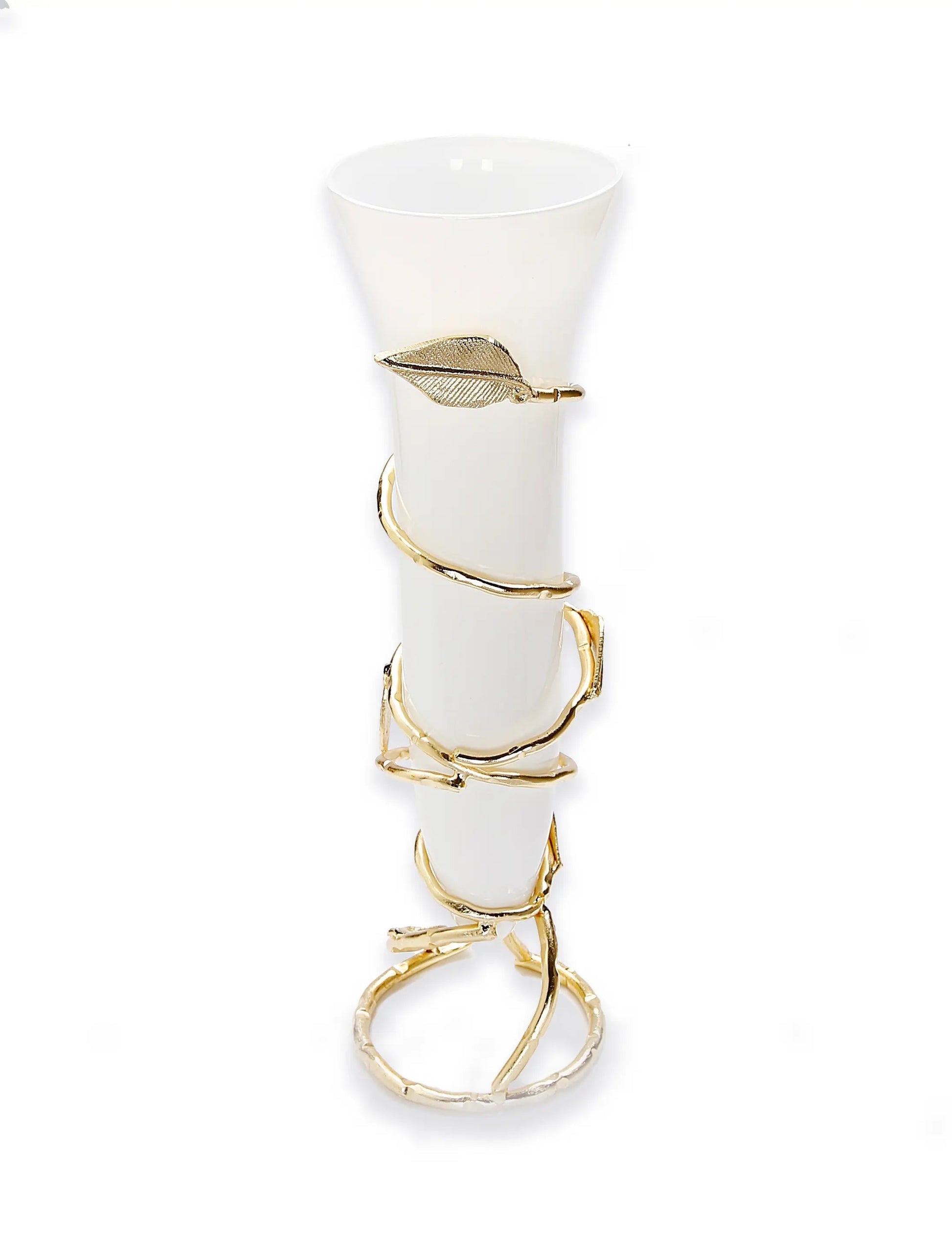 Gold Leaf Vase with Removable Glass Vases High Class Touch - Home Decor