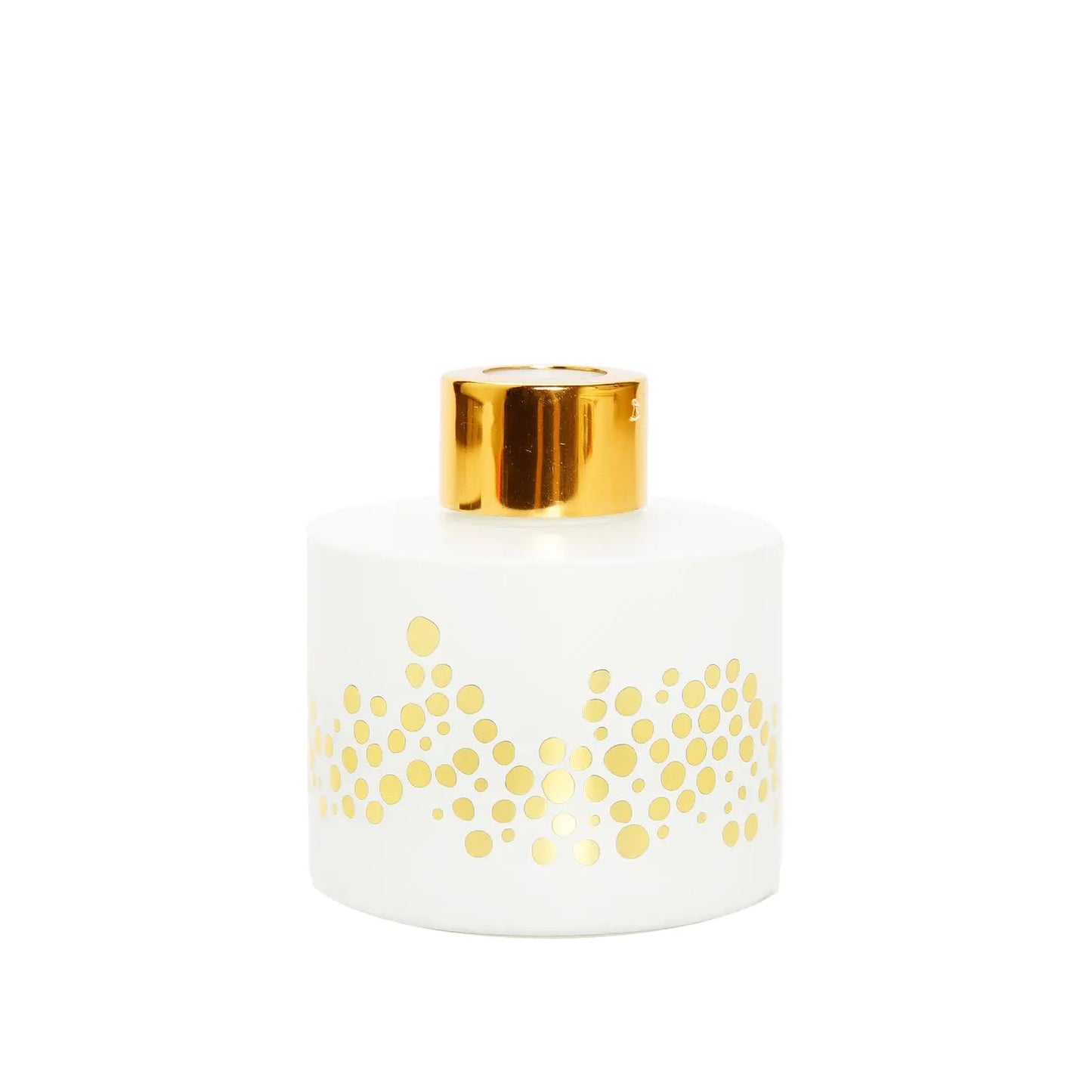 Gold Spotted White Bottle Diffuser, "Lily of the Valley" Diffuser High Class Touch - Home Decor