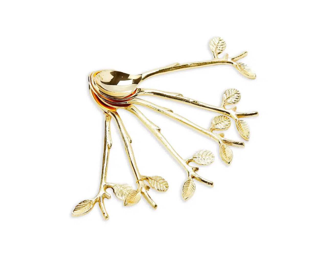 Gold Swan Dessert Spoon Holder with 6 Spoons Cutlery High Class Touch - Home Decor 
