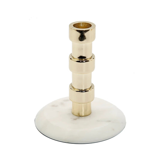Gold Taper Candle Holder On Marble Base Candle Holders High Class Touch - Home Decor 