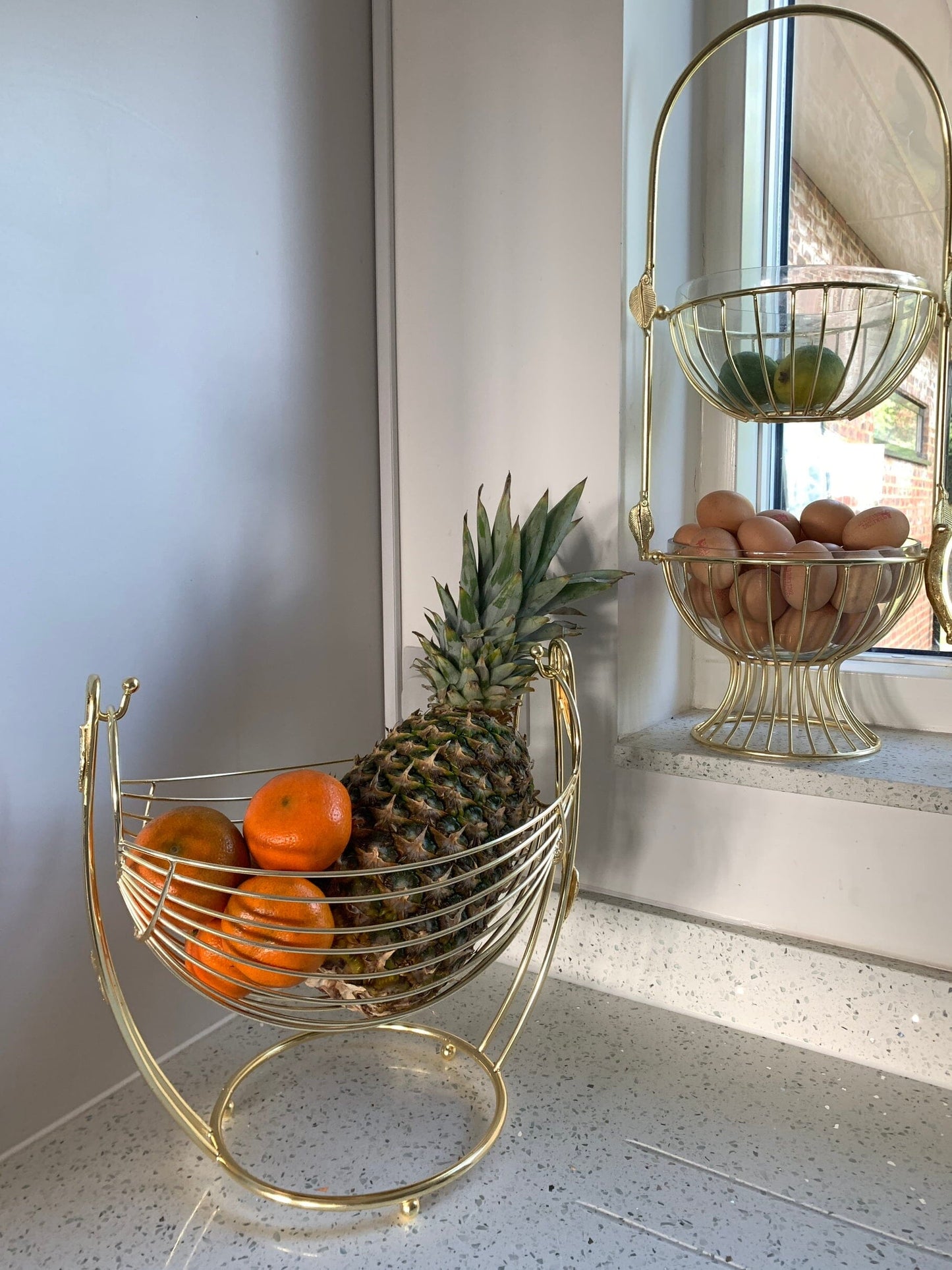 Gold Wire Decorative Basket Vases High Class Touch - Home Decor