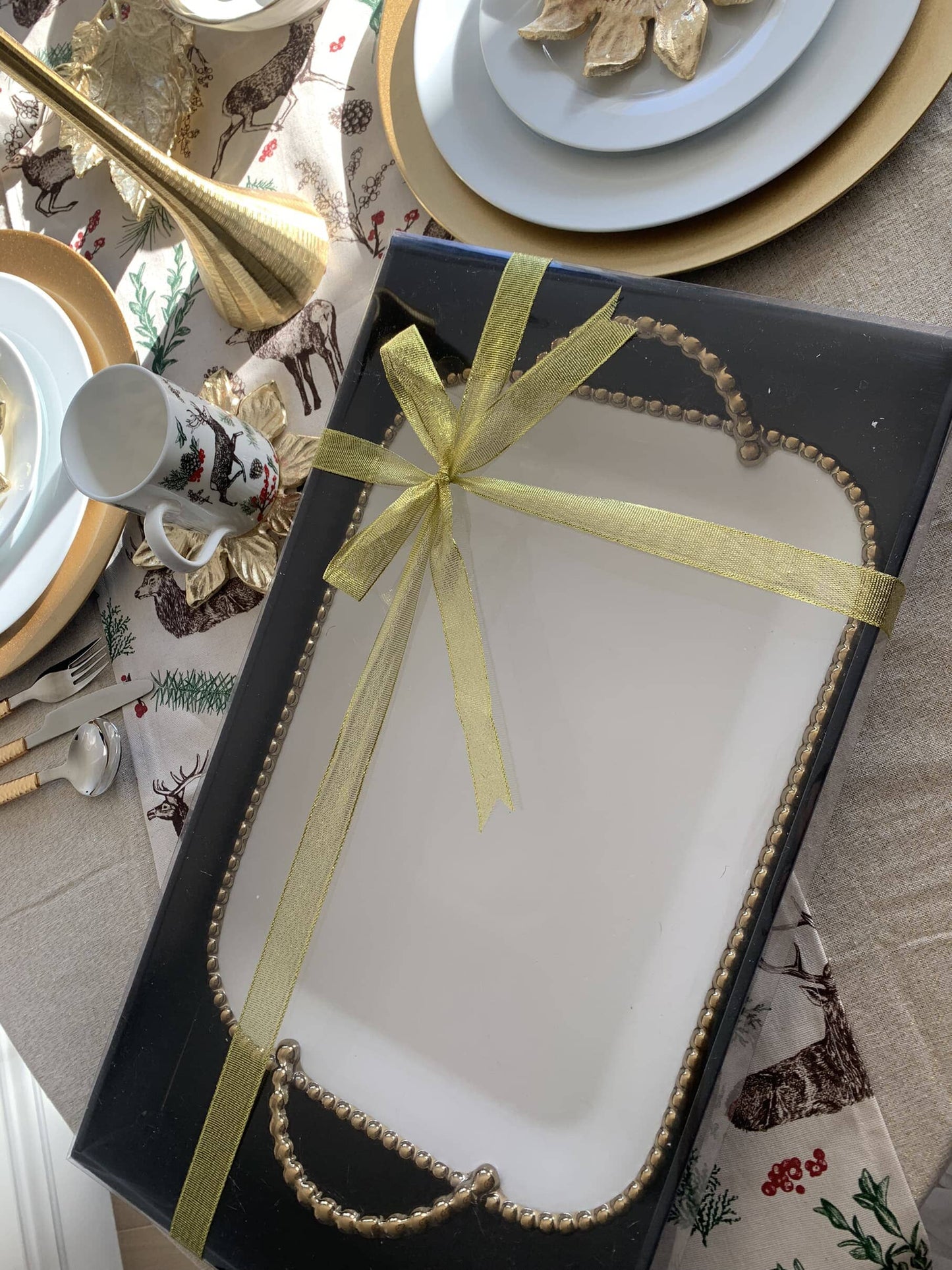 Porcelain White Tray Decorative Trays High Class Touch - Home Decor