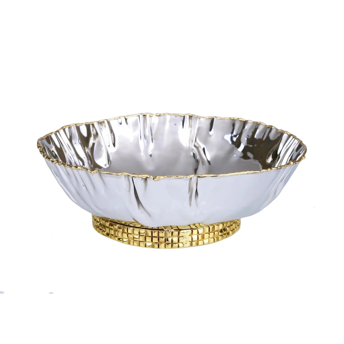 Salad Bowl - Gold/ Nickel Decorative Bowls High Class Touch - Home Decor