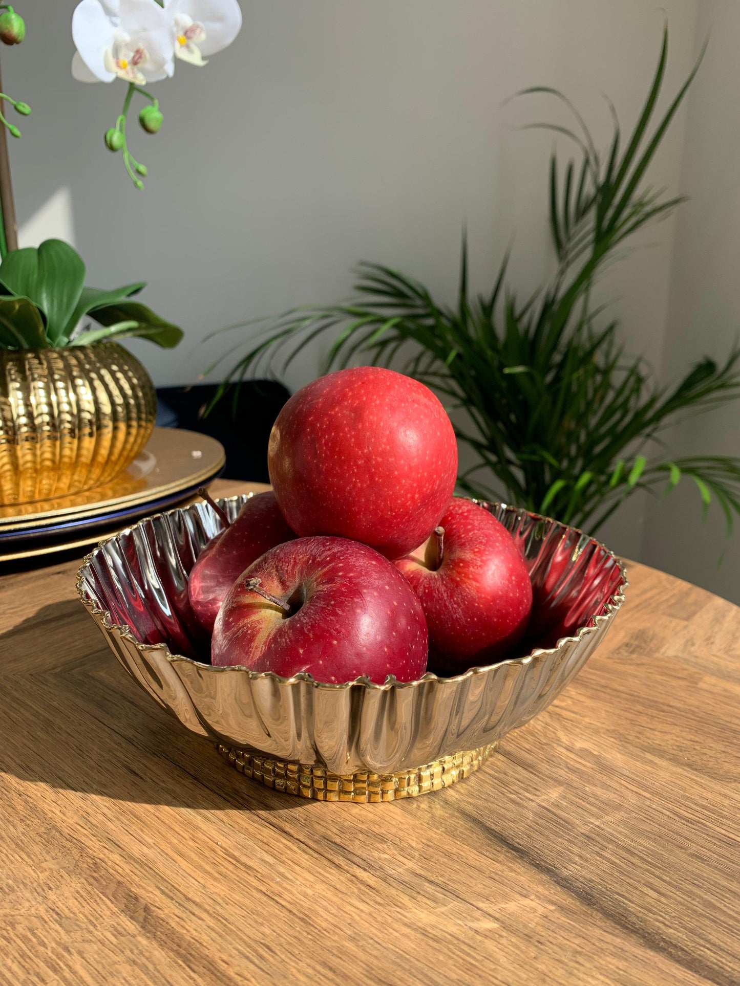 Salad Bowl - Gold/ Nickel Decorative Bowls High Class Touch - Home Decor
