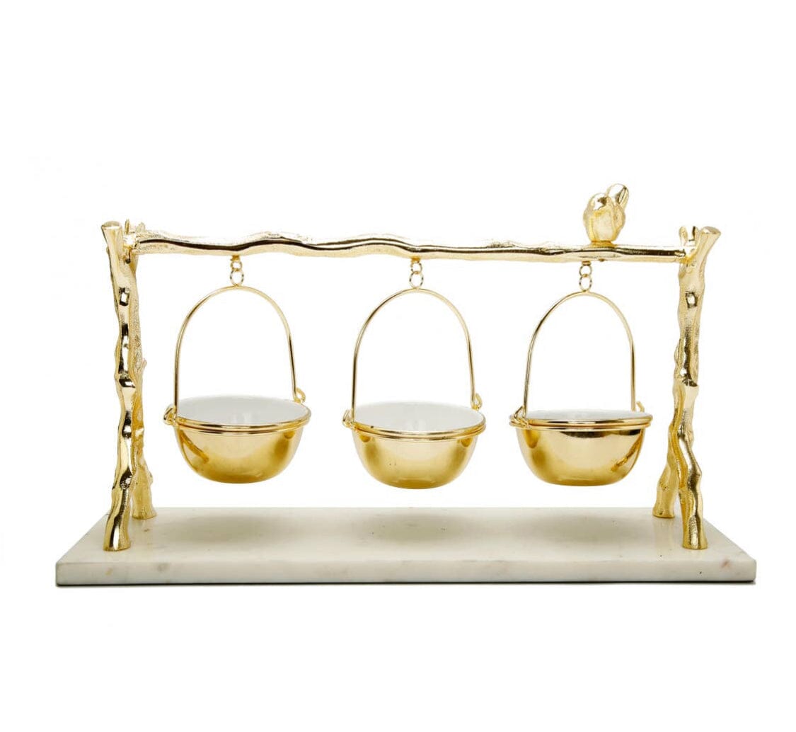Sauce Dish of 3 Hanging Bowls Snack Bowls High Class Touch - Home Decor