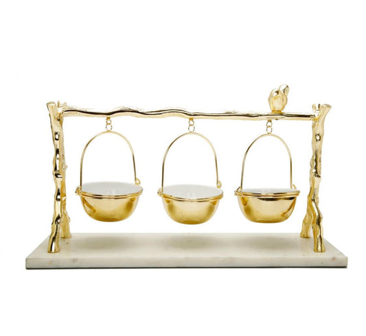 Sauce Dish of 3 Hanging Bowls Snack Bowls High Class Touch - Home Decor