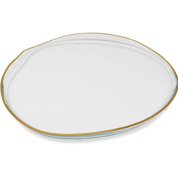 Set of 4 Organic Shaped Plates with Gold Wall Dinnerware Sets High Class Touch - Home Decor