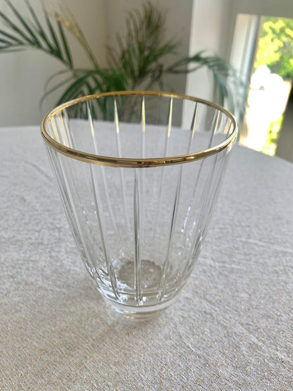 Set of 6 Tumblers with Gold Trim Tumblers High Class Touch - Home Decor 