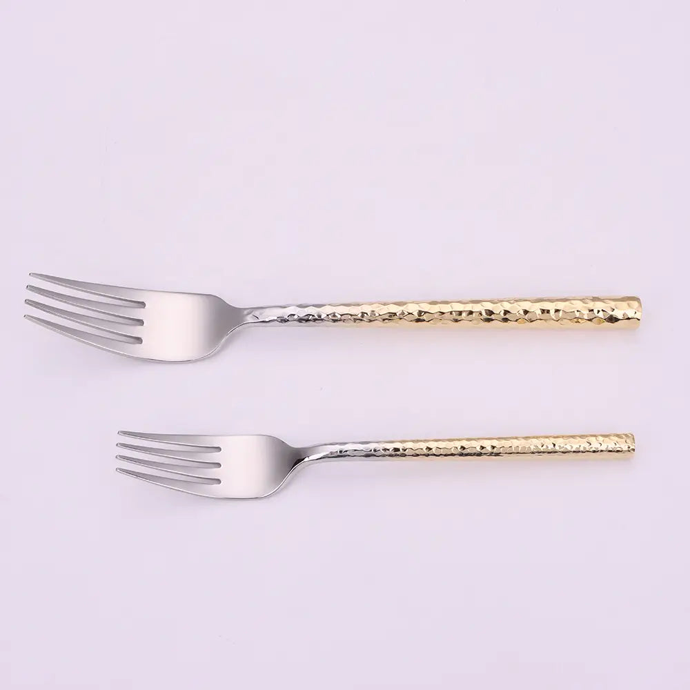 Silver and Gold handle Cutlery Set, Service For 4 Cutlery High Class Touch - Home Decor 
