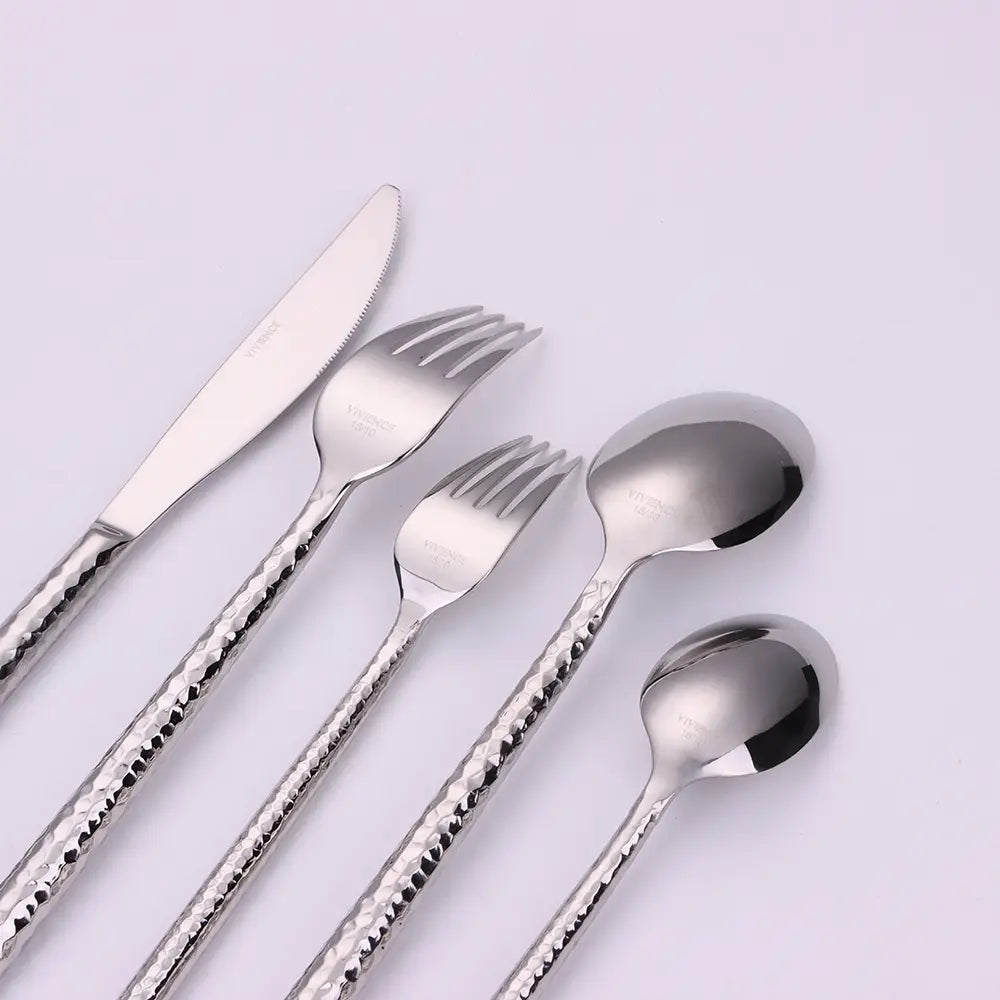 Silver Flatware Set, Service For 4 Cutlery High Class Touch - Home Decor 