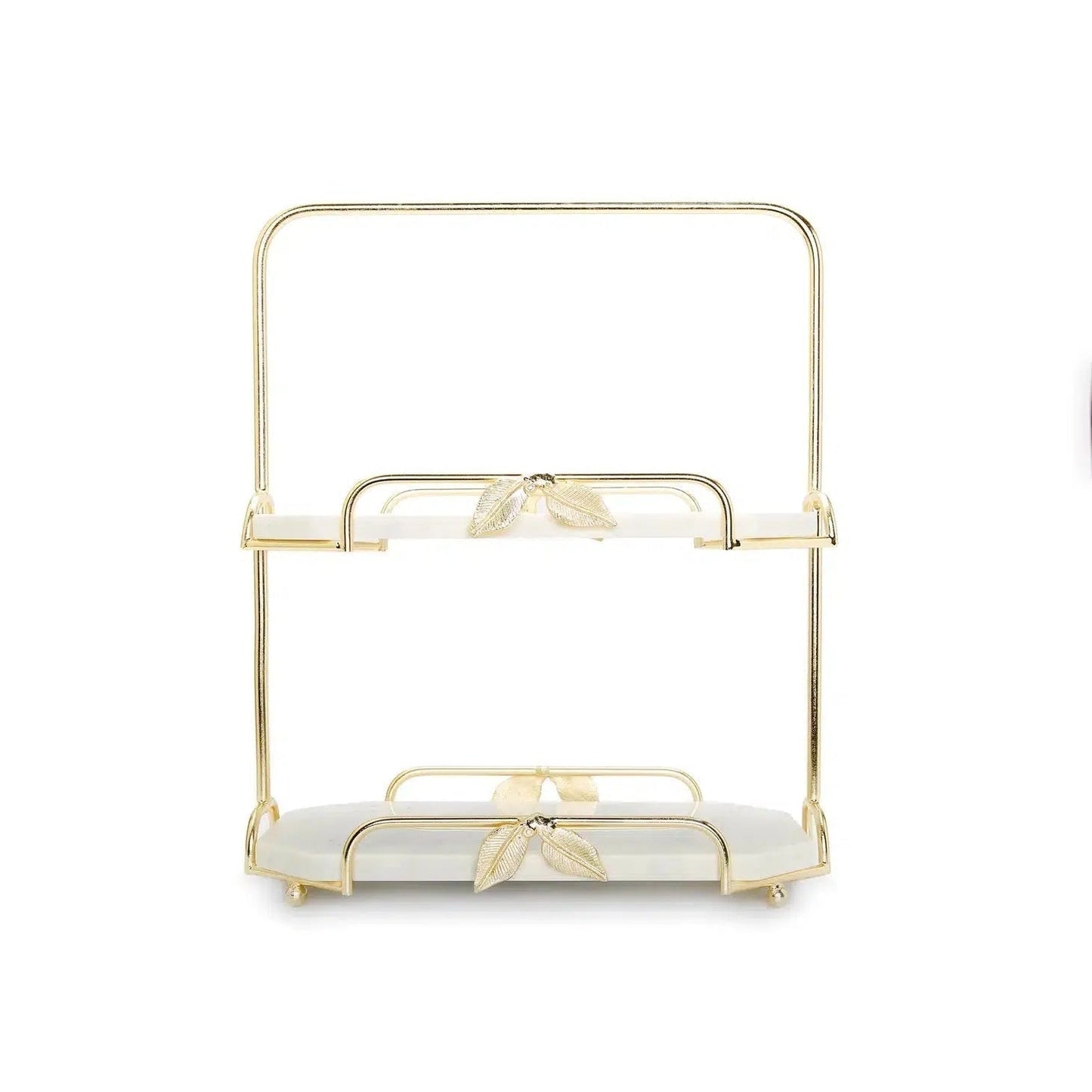 Two-Tier Marble and Gold Cake Stand High Class Touch - Home Decor