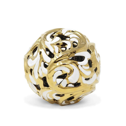 White and Gold Decorative Ball High Class Touch - Home Decor 