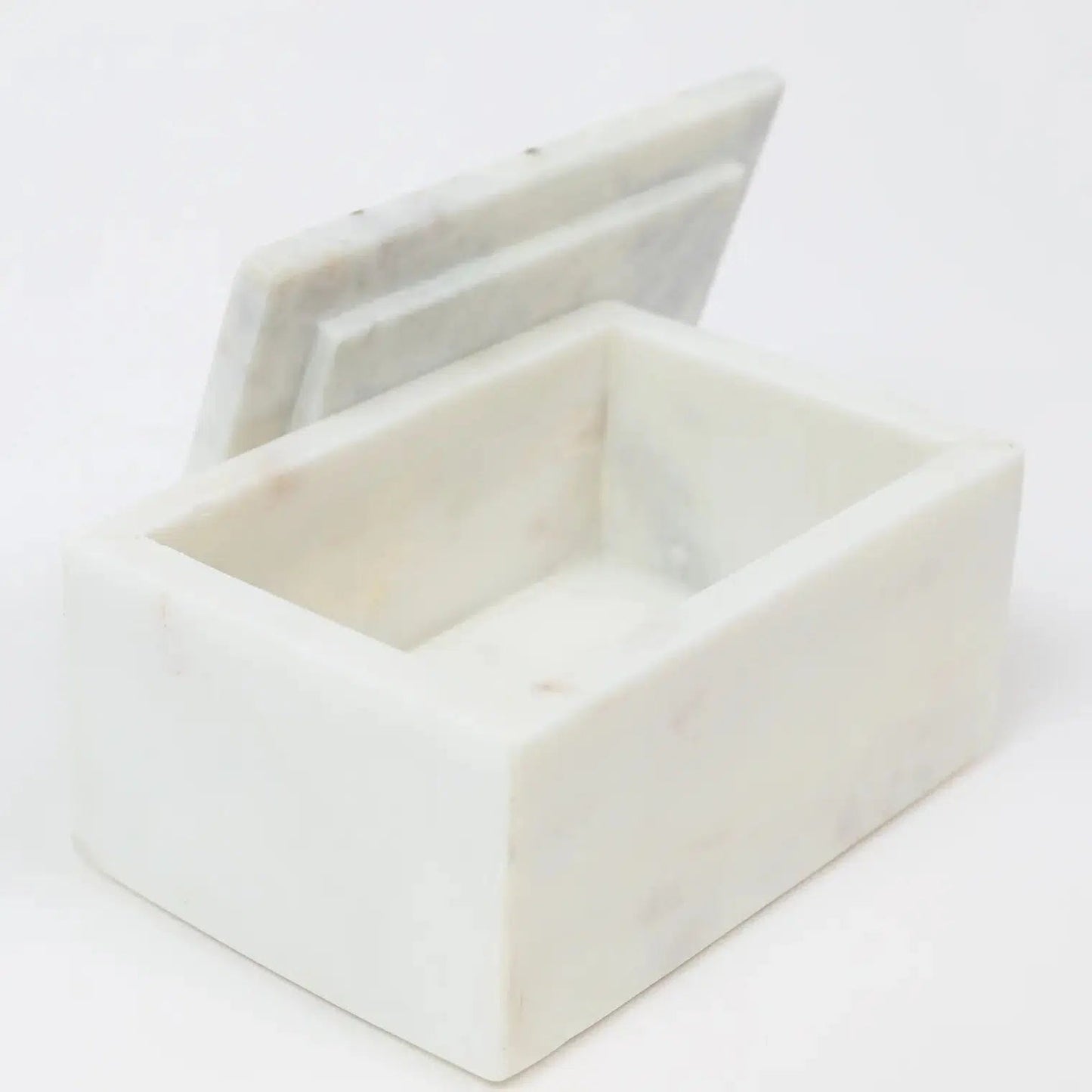 White Marble Decorative Box w/ Gold Hexagon Design on Cover Decorative box High Class Touch - Home Decor