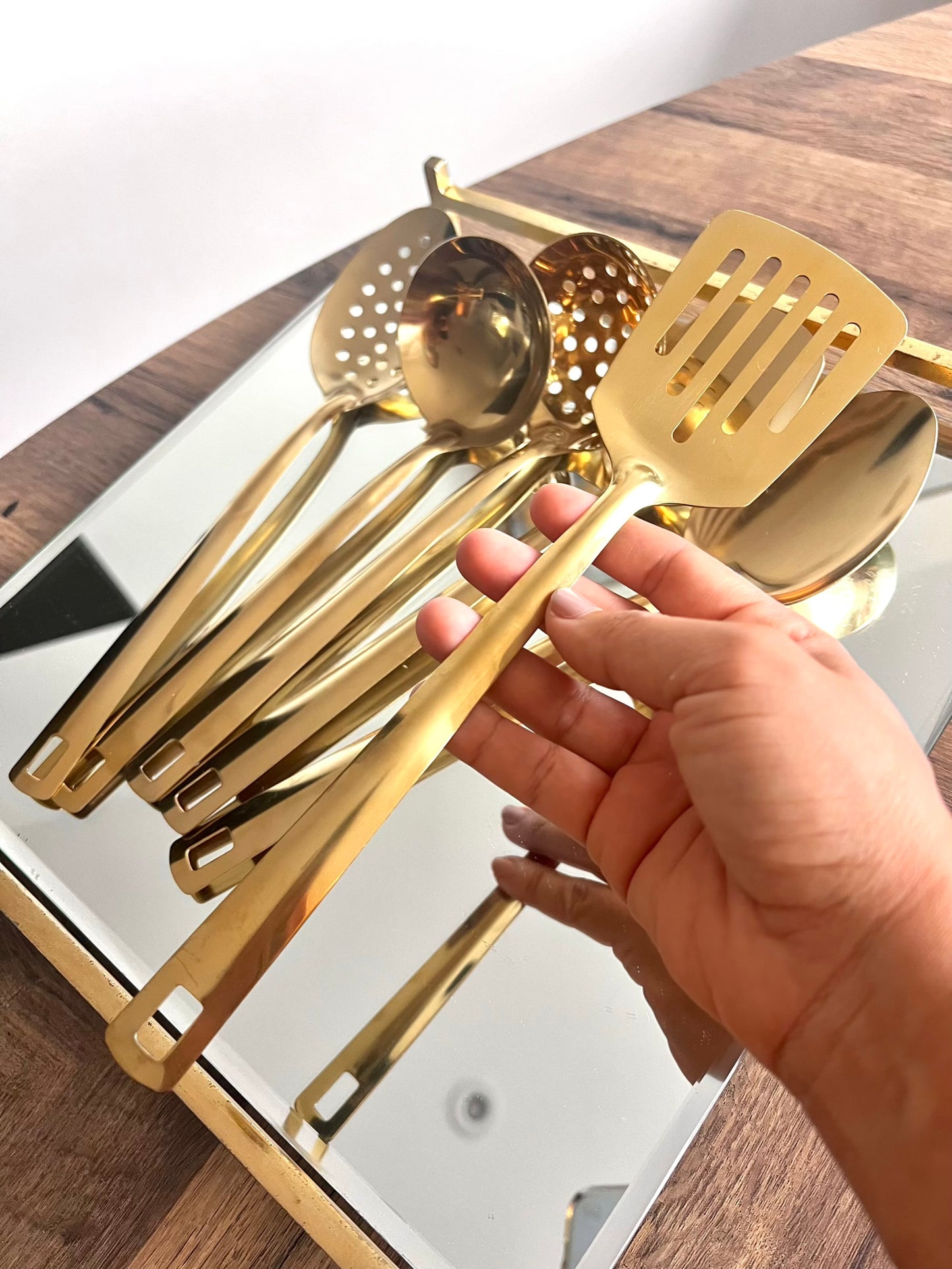 Gold Serving Utensils Spoon Set