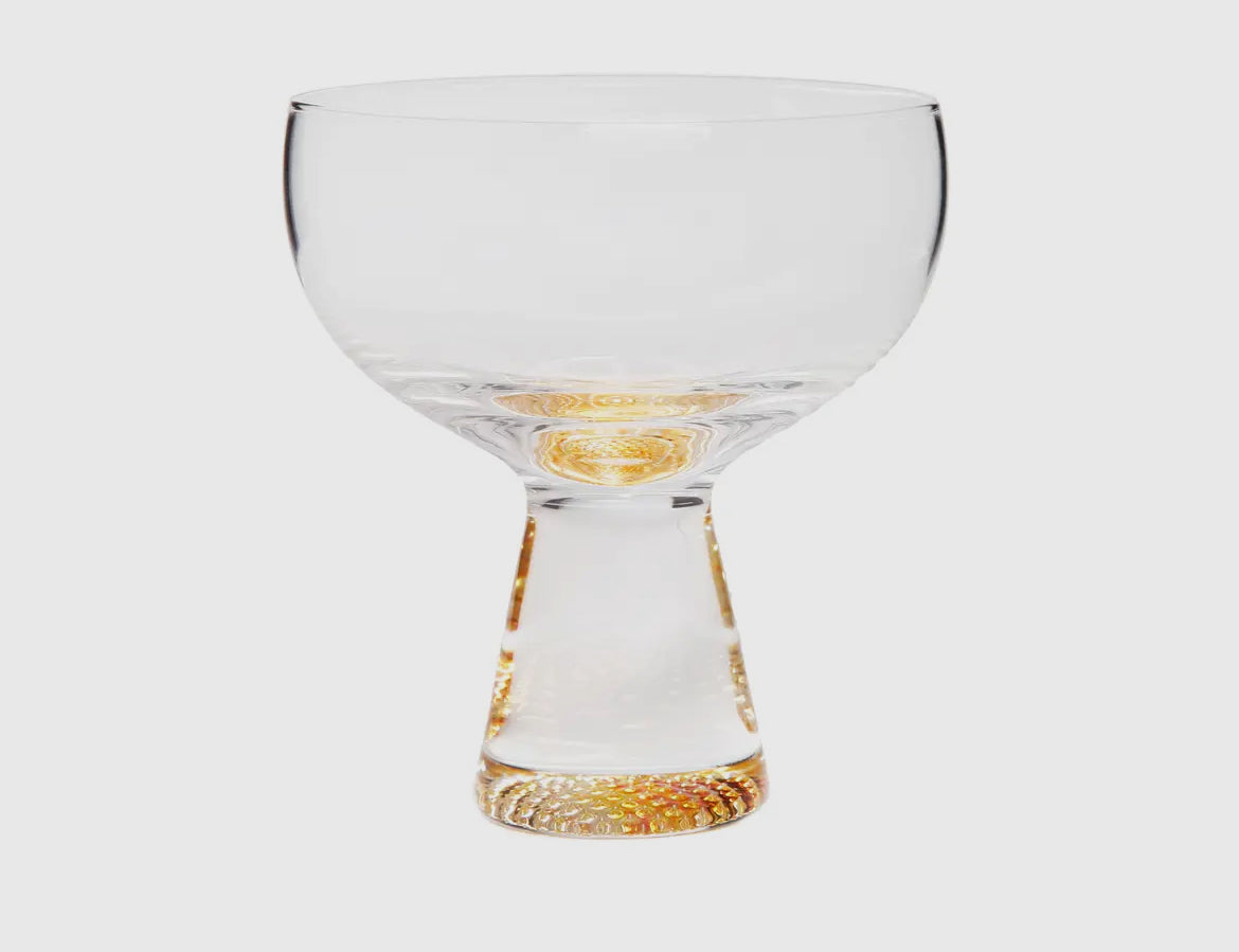 Set of 6 Water Glasses with Gold Reflection Base