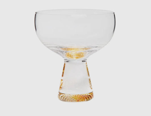 Set of 6 Water Glasses with Gold Reflection Base