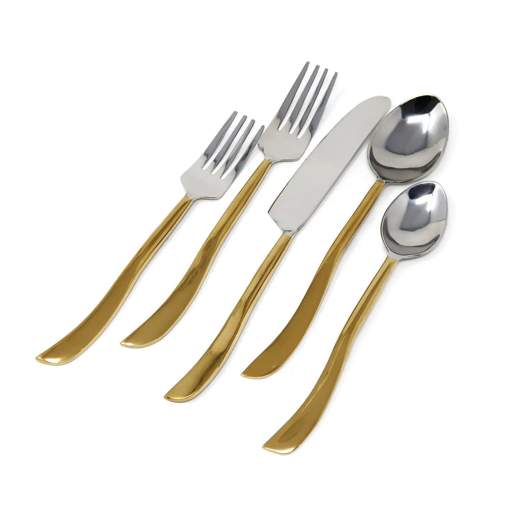 20 Pc Flatware Set with Swiveled Handles - Service For 4 Cutlery High Class Touch - Home Decor 