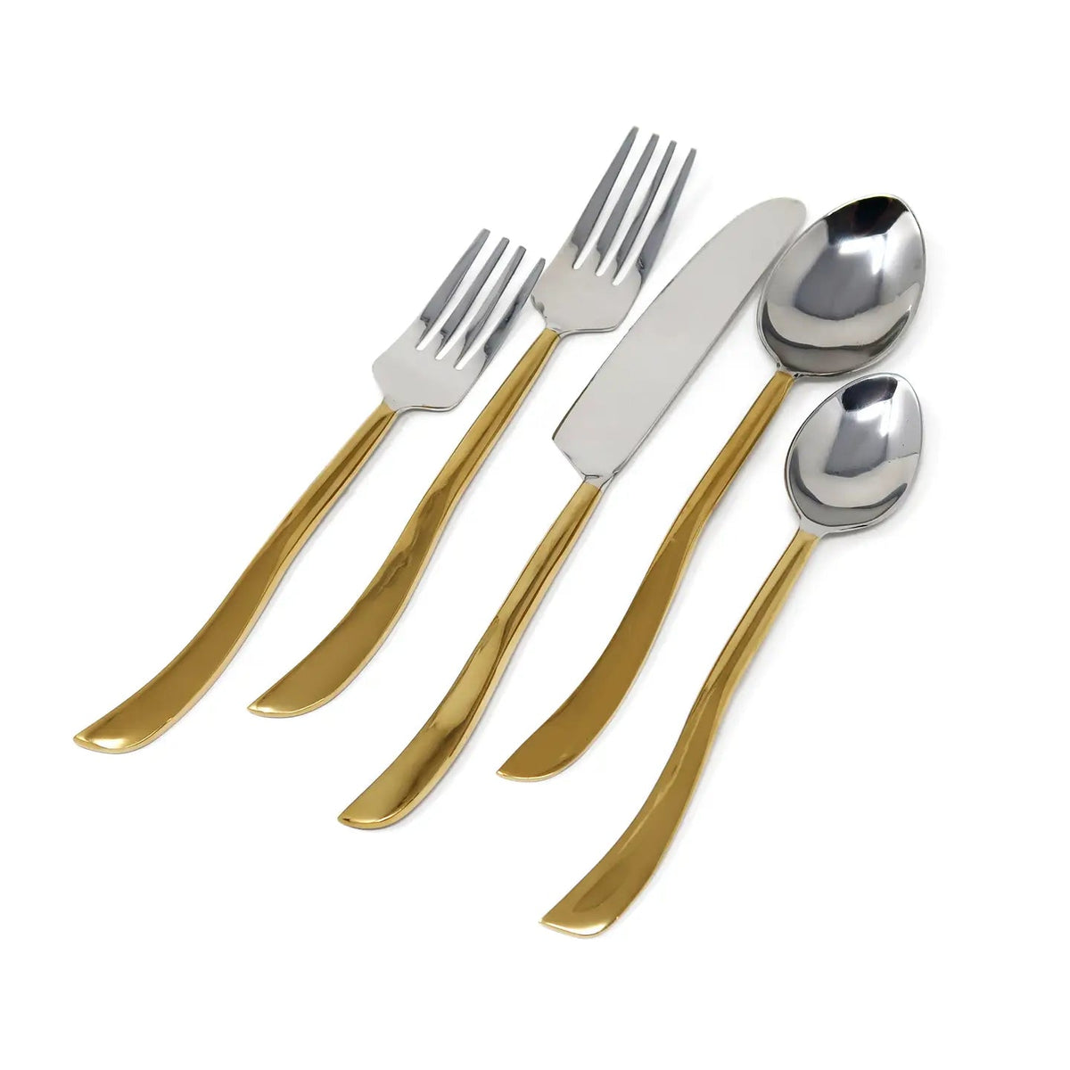 20 Pc Flatware Set with Swiveled Handles - Service For 4 Cutlery High Class Touch - Home Decor 