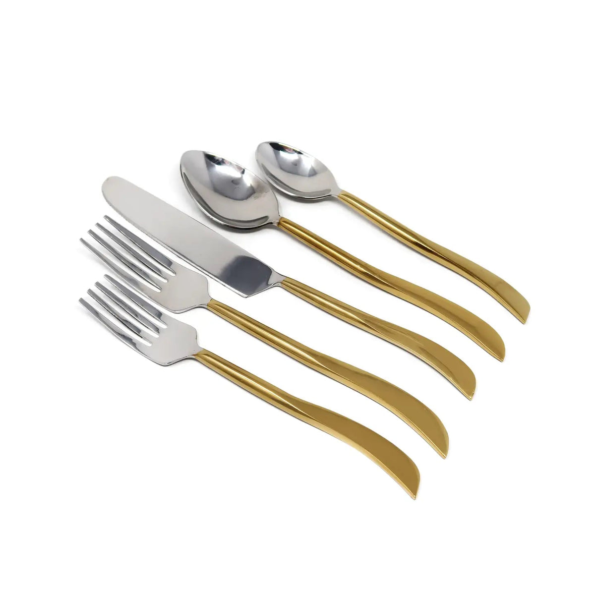 20 Pc Flatware Set with Swiveled Handles - Service For 4 Cutlery High Class Touch - Home Decor 