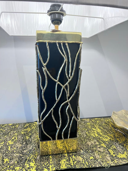 Luxury Black and Gold Table Lamp with Twig Design