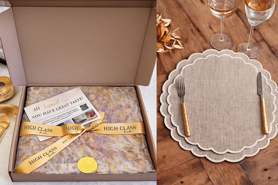 Scalloped Round Table Placemats Set of 4