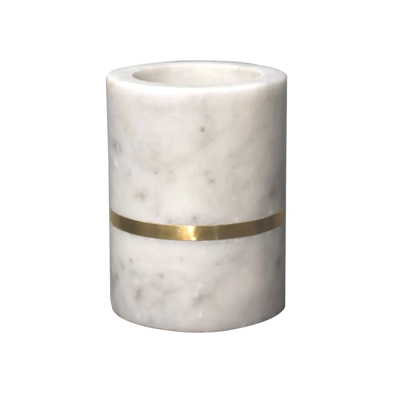 Solid Marble with Brass Inlay 5-piece Bathroom Set