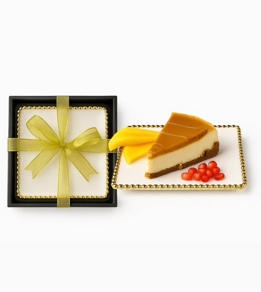 Set Of Four Square Plates With Gold Beaded Design