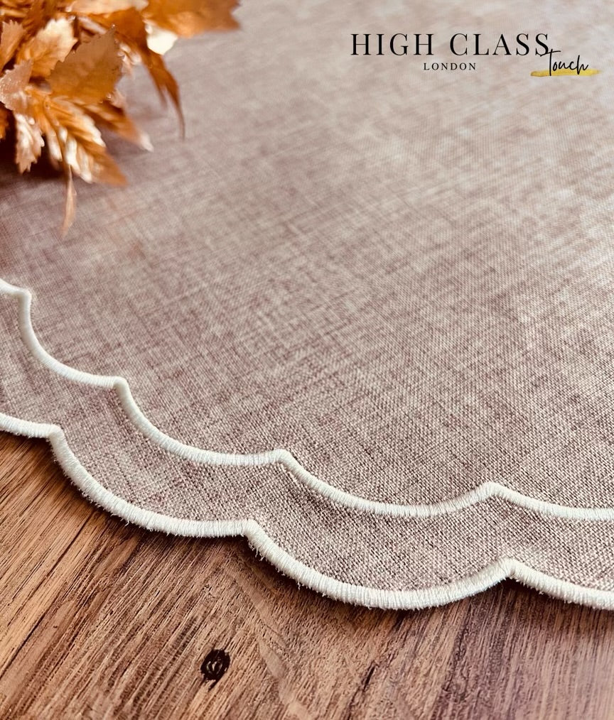 Scalloped Round Table Placemats Set of 4