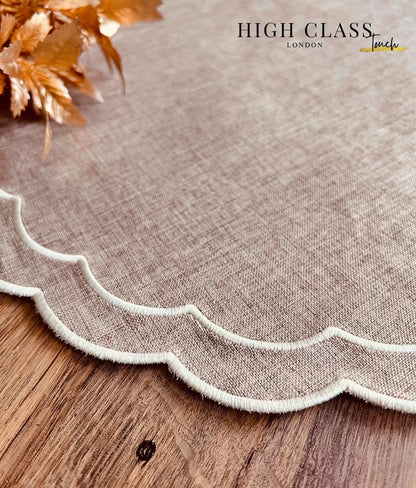 Scalloped Round Table Placemats Set of 4