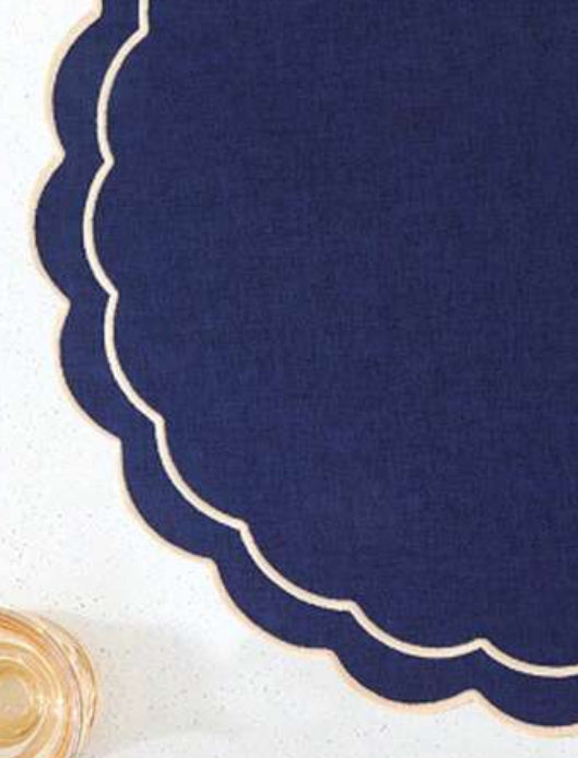 Scalloped Round Table Placemats Set of 4