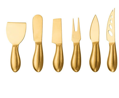 6pcs Gold Cheese Knife Set