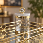 Gold Rectangular Mirror Tray Loop Design - High Class Touch