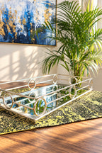 Gold Rectangular Mirror Tray Loop Design - High Class Touch