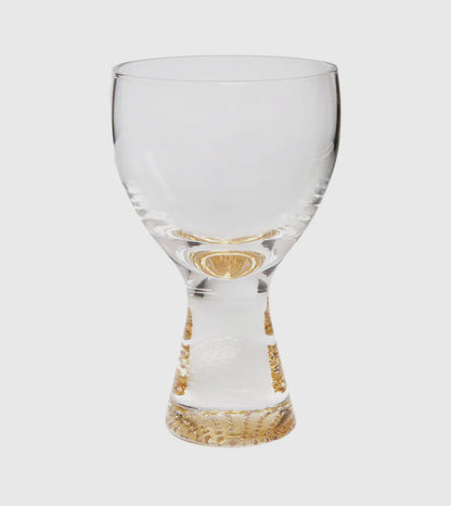 Set of 6 Water Glasses with Gold Reflection Base