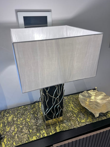 Luxury Black and Gold Table Lamp with Twig Design