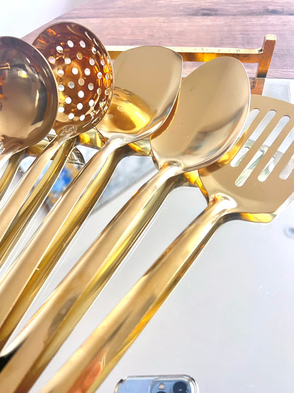 Gold Serving Utensils Spoon Set