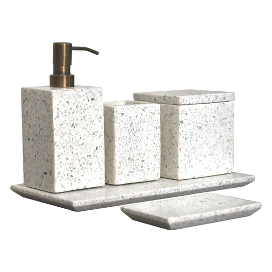 Solid Marble 5-piece Bathroom Set