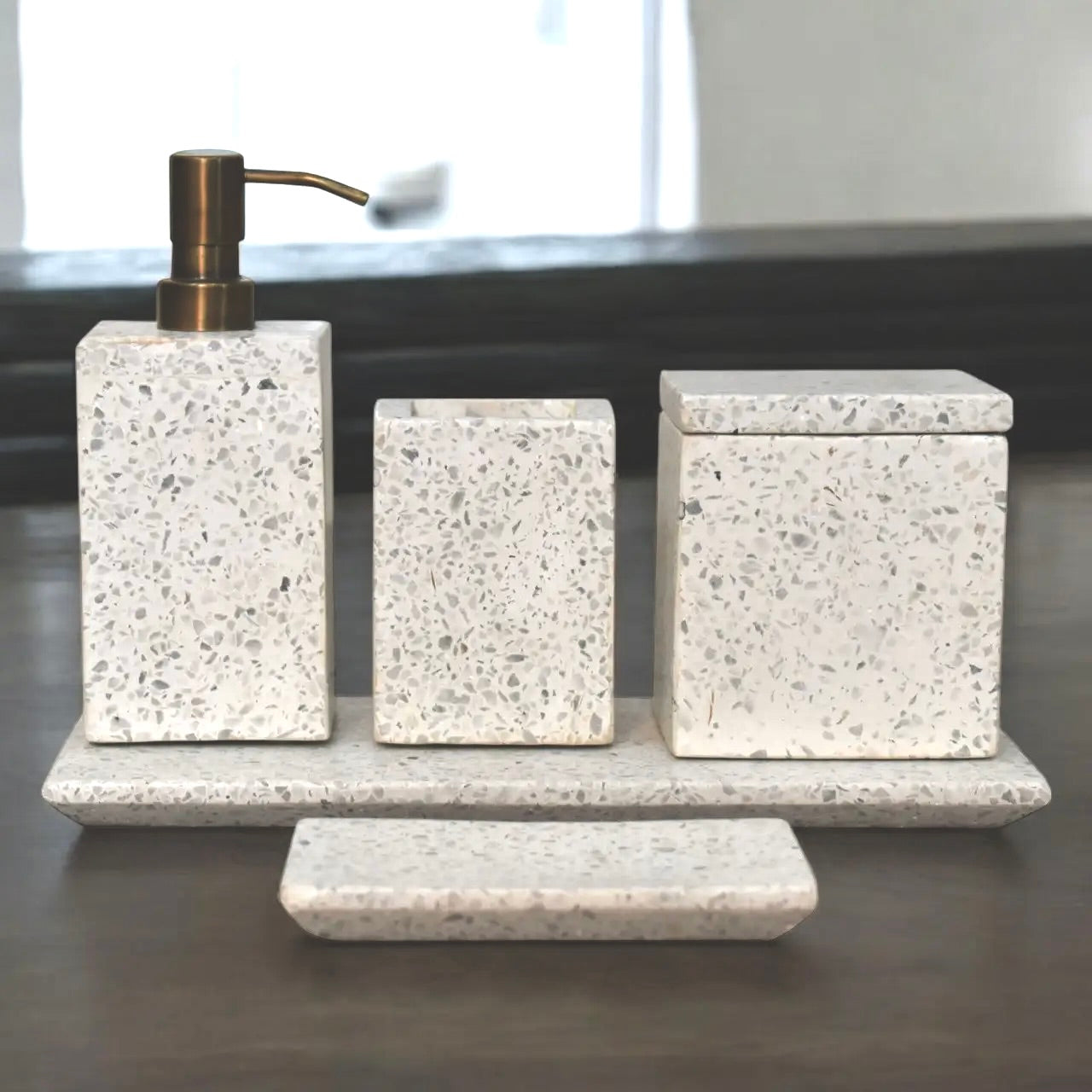 Solid Marble 5-piece Bathroom Set