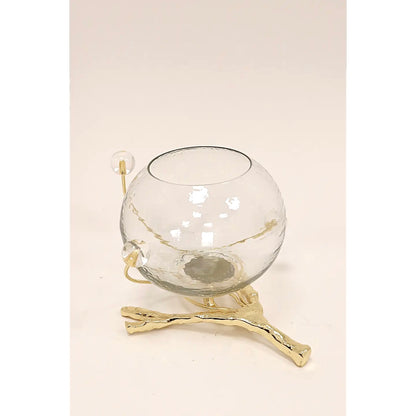 Glass Bowl Centrepiece with Branch and Ball Design