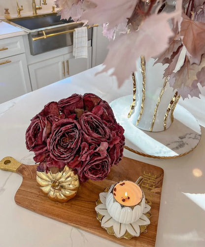 Wood Charcuterie Board Leaf Design Flat Edge