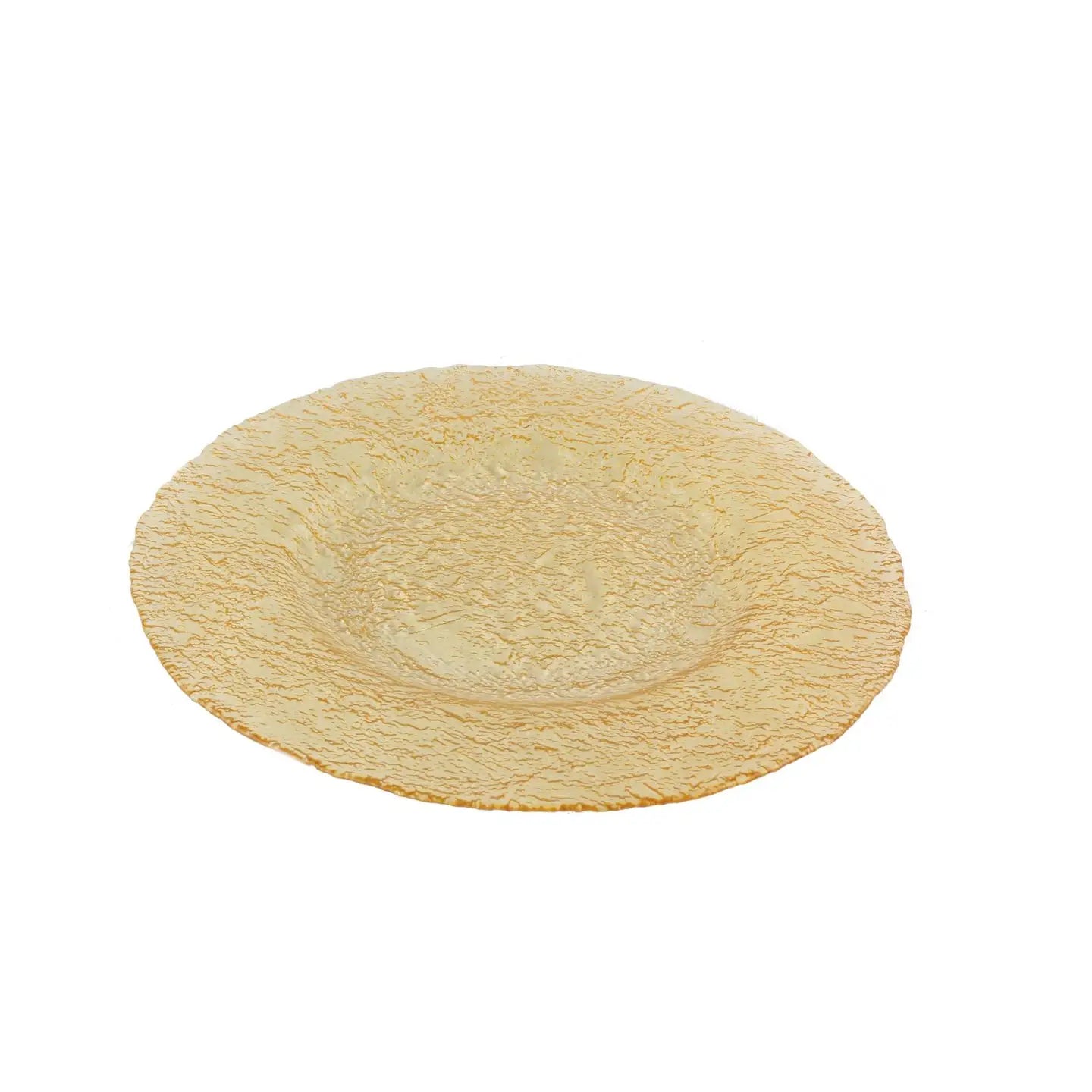 Set of 4 textured glass charger plates in amber gold | Luxury charger plates UK | High Class Touch