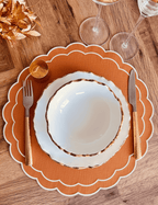Scalloped Round Table Placemats Set of 4 - High Class Touch