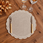 Scalloped Round Table Placemats Set of 4