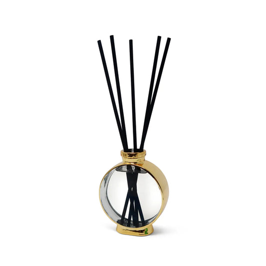 Gold Plated and Glass Reed Diffuser, White Flower Scent